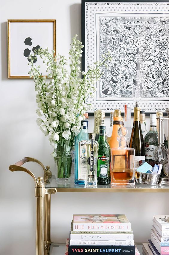 Styling a bar cart by Kimberlee Marie Interior Design in WA